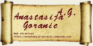Anastasija Goranić vizit kartica